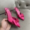 Escarpin papillon satin rose fushia