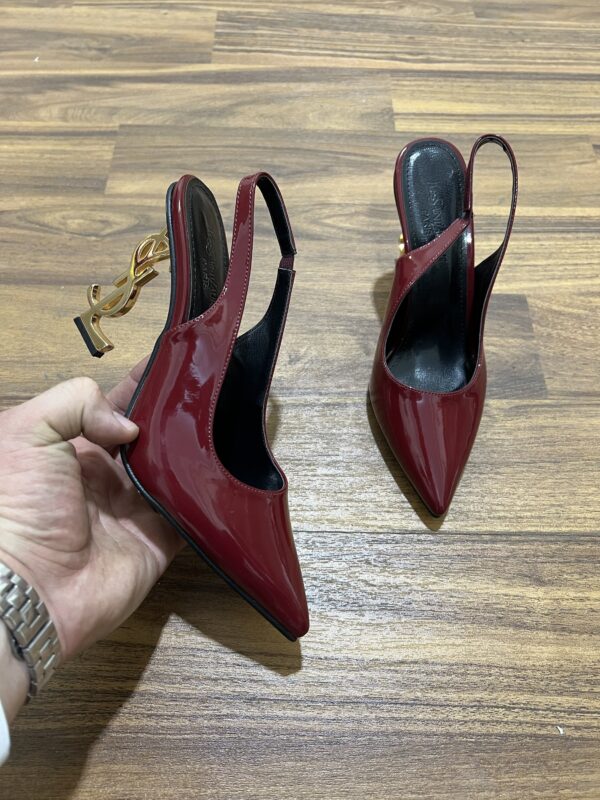 Escarpin talon YSl bordeaux glacé