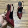 Escarpin talon YSl bordeaux glacé