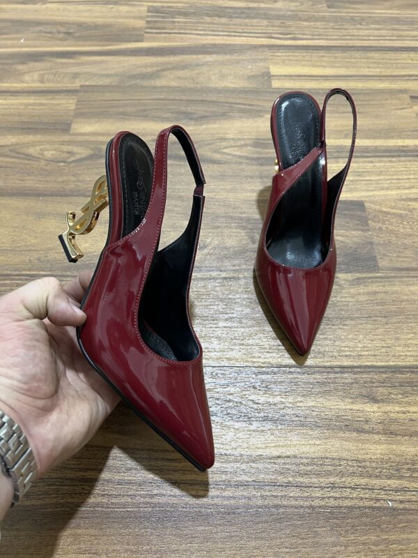 Escarpin talon YSl bordeaux glacé
